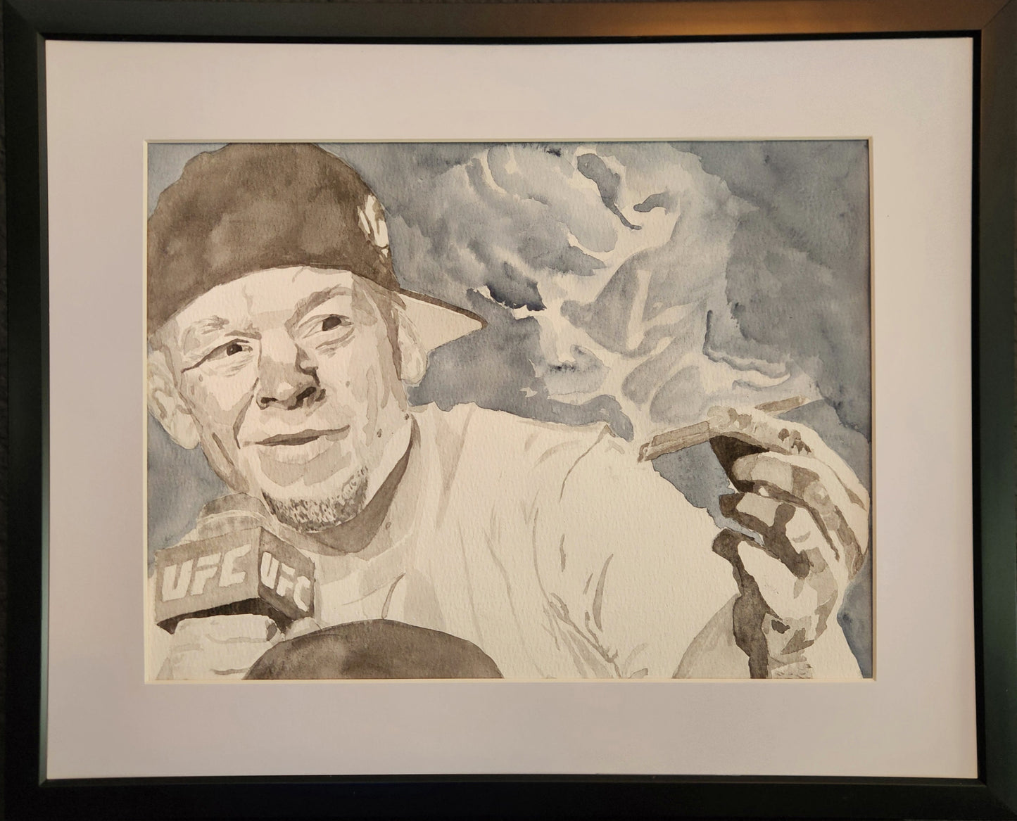 "No Apologies" – Black & White Watercolor Portrait