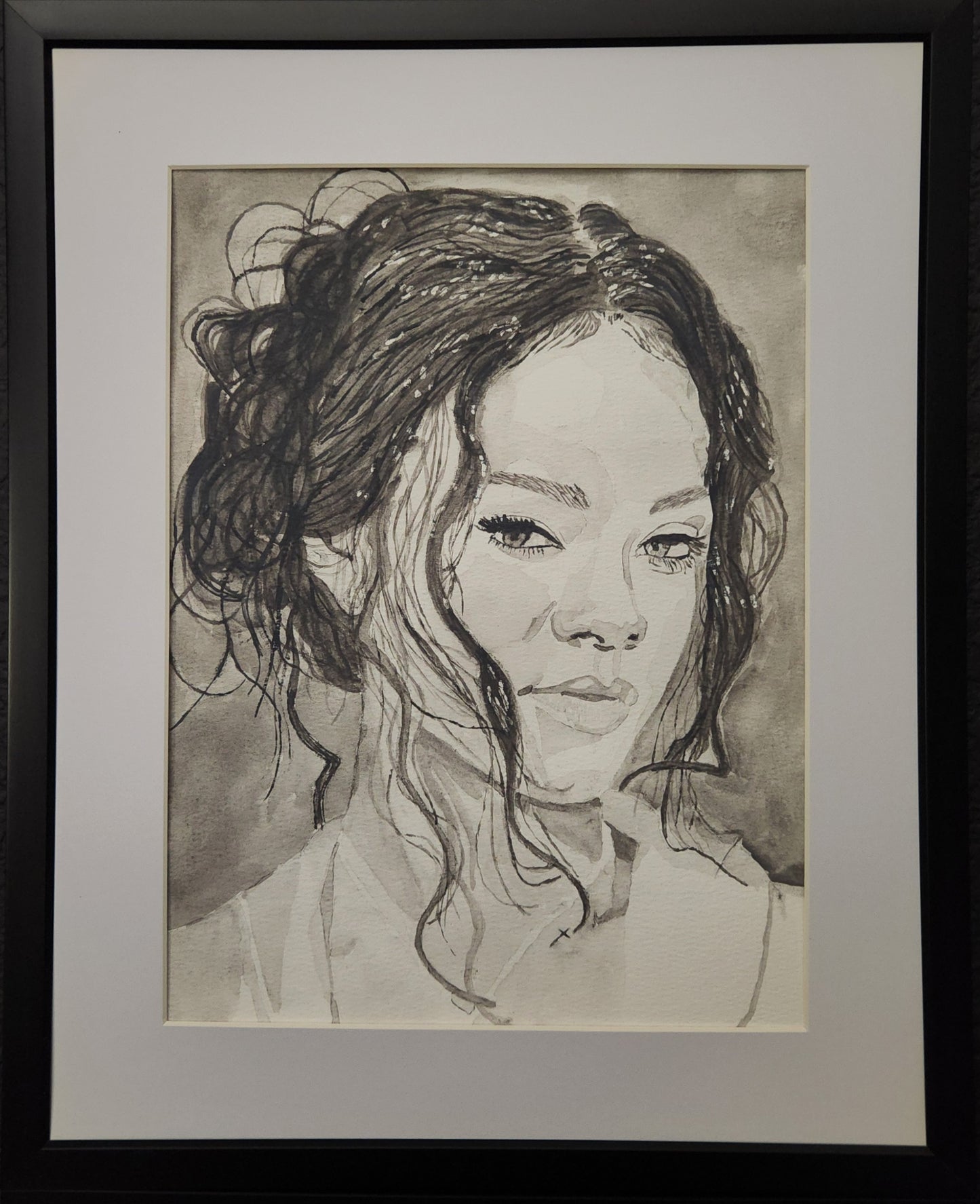 "Unapologetic" – Black & White Watercolor Portrait