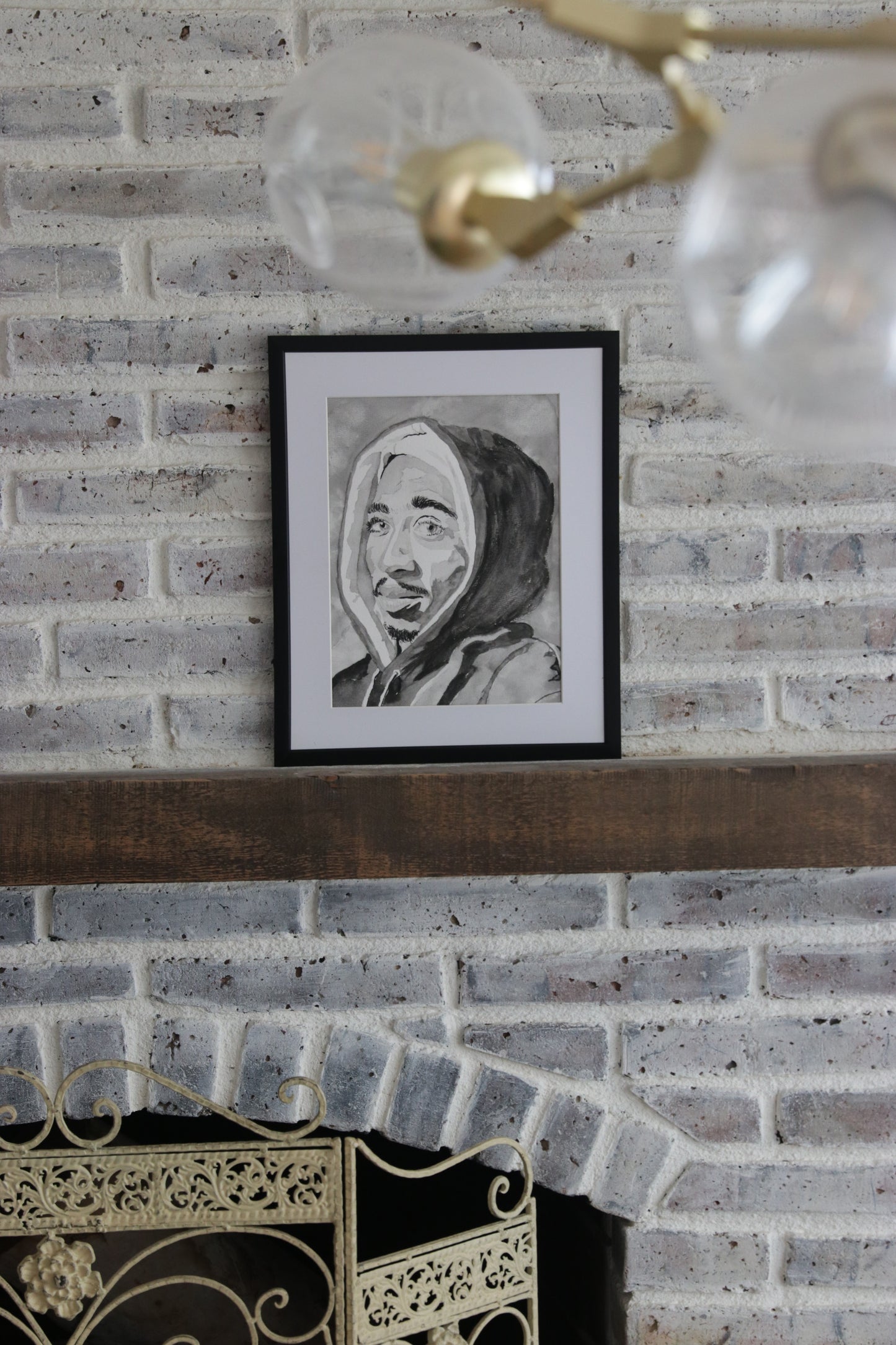 "Bishop's Gaze" – Black & White Watercolor Portrait