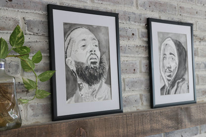 "The Marathon Continues" – Black & White Watercolor Portrait